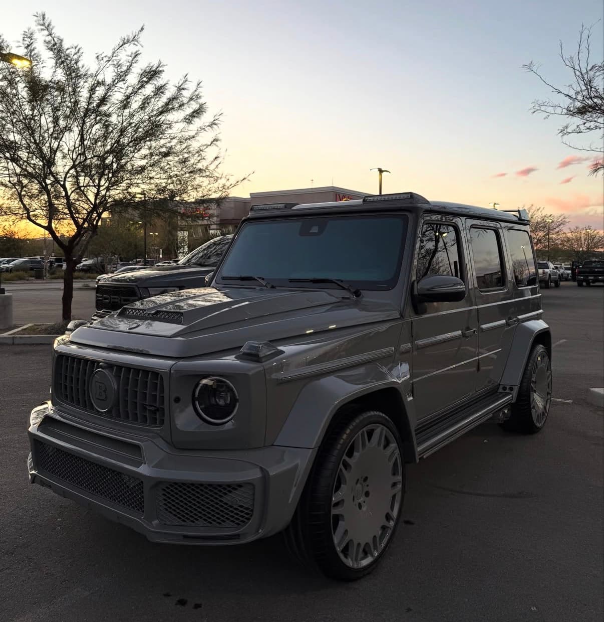 Brabus G63 AMG at sunset — ceramic detail